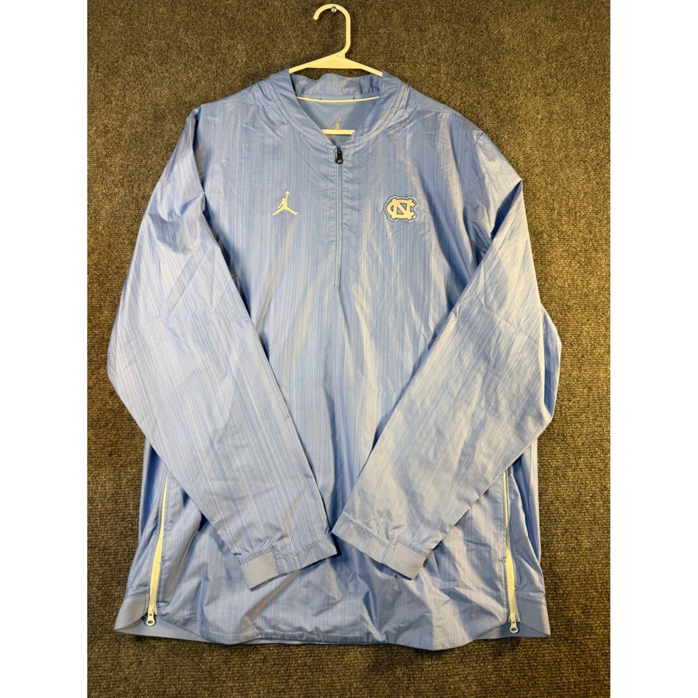 Jordan North Carolina Tar Heels UNC Sideline Quarter Zip Windbreaker Mens Large